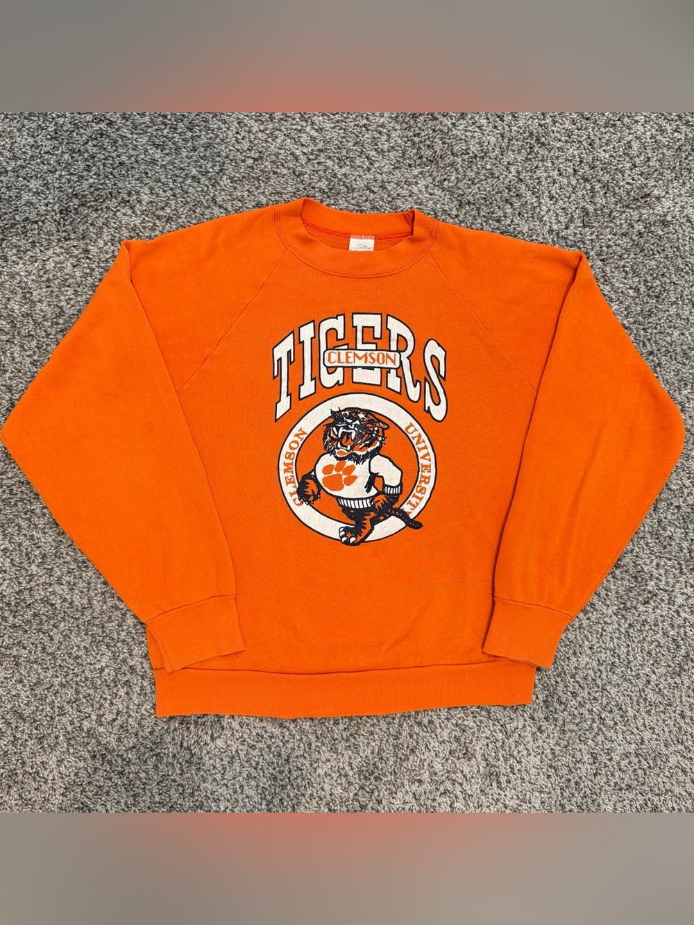 🔥Vintage 80s Clemson Tigers Campus Sweatshirt Made USA Large Men’s Unisex Rare